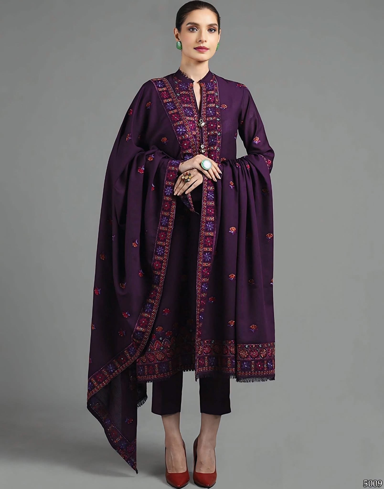 ZER-005 I Unstitched 3PC Wool Marina